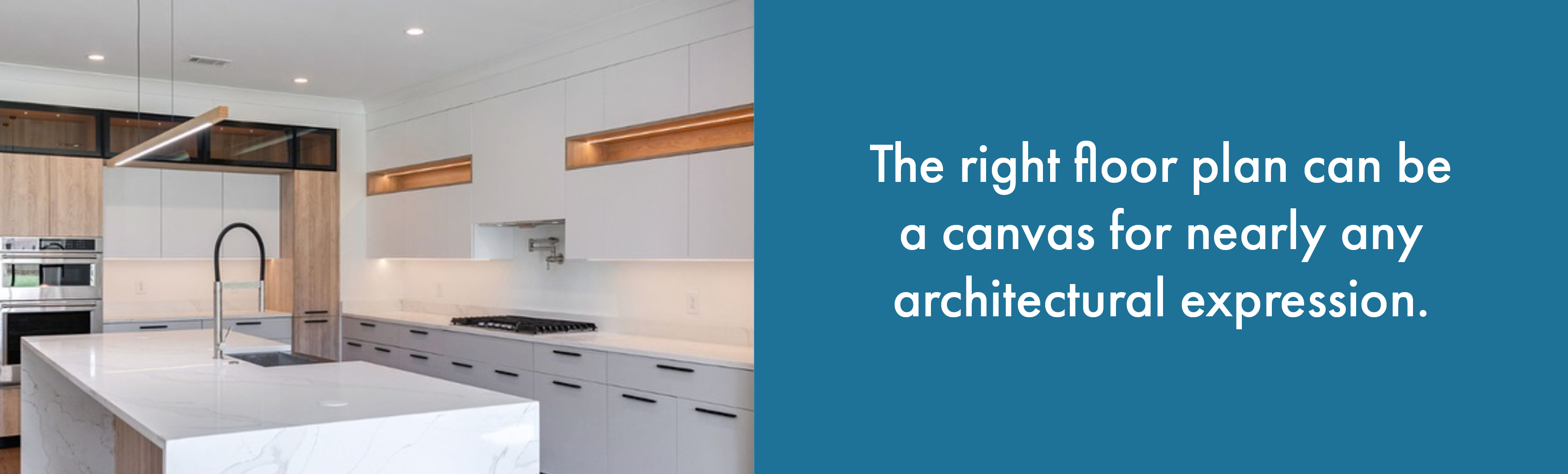 interior of a new kitchen in a new home floor plan