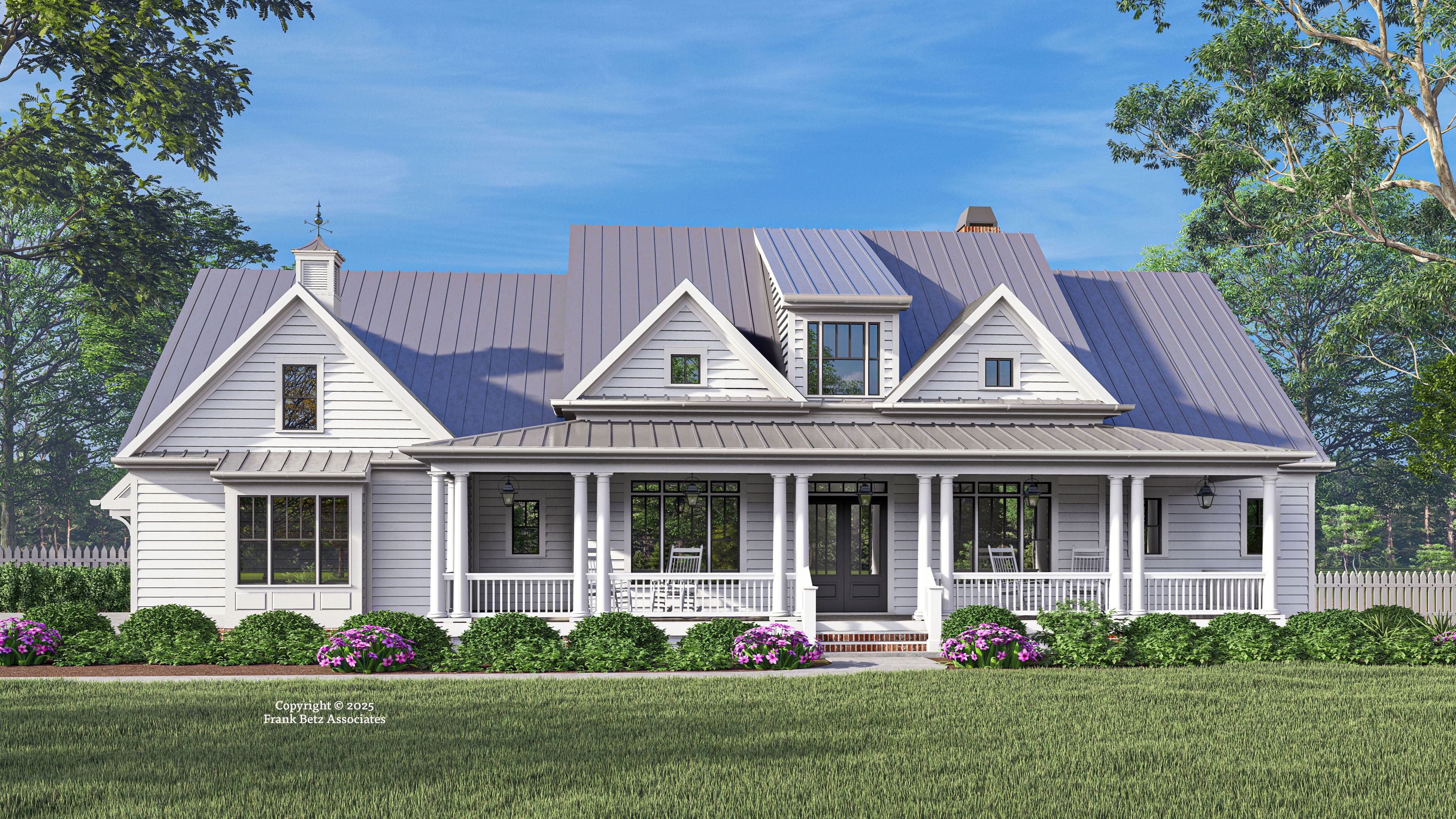exterior image of a new home floor plan by Frank Betz