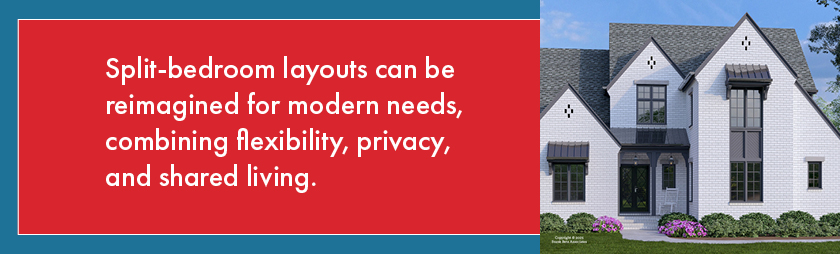 exterior of a new home floor plan with a split bedroom design