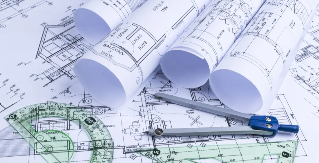 Blueprints on Desk