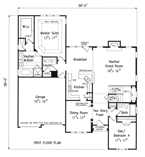 BIRCHWOOD PLACE House Floor Plan Frank Betz Associates