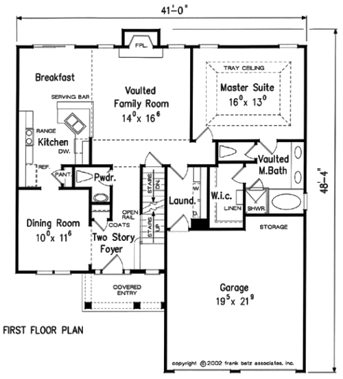 BRENTWOOD House Floor Plan Frank Betz Associates