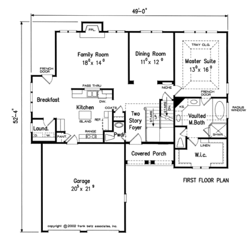 WILLOW RIDGE House Floor Plan | Frank Betz Associates