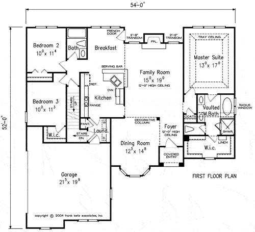 GREYSTONE House Floor Plan | Frank Betz Associates