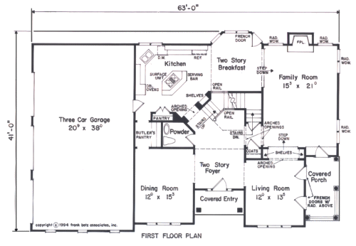 CARMICHAEL House Floor Plan Frank Betz Associates