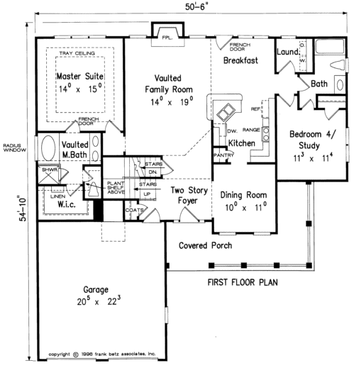 IRVINGTON House  Floor Plan  Frank  Betz  Associates