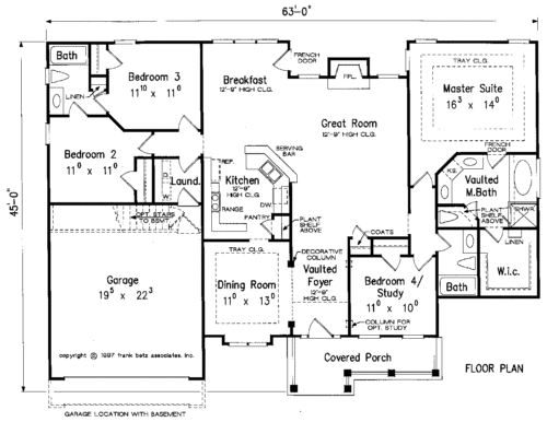  LANSDOWNE  House  Floor Plan  Frank Betz Associates