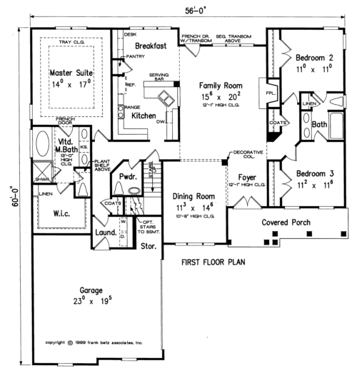 RAYMOND House Floor Plan Frank Betz Associates